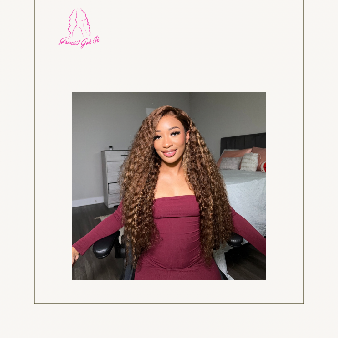 Gracii1 Got It! Refreshed & Renewed Glueless 13X4 HD Lace 26 Inches Honey Blonde Highlight Water Wave Wig