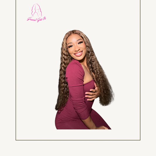 Gracii1 Got It! Refreshed & Renewed Glueless 13X4 HD Lace 26 Inches Honey Blonde Highlight Water Wave Wig